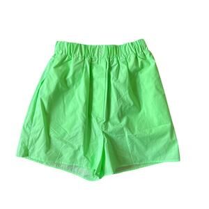 NWT The Frankie Shop Lui Cotton Boxer Shorts in Neon Green Size XS XSmall